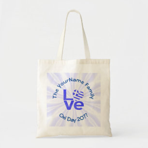 Greek Flag Heart in Blue LOVE Tote Bag