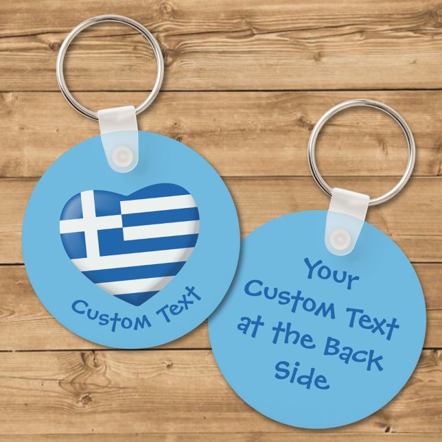 Greek Flag Heart Keychain (Creator Uploaded)