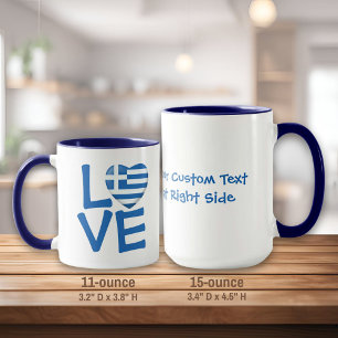 Greek Flag Heart Mug