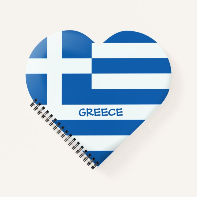 Greek Flag Heart Notebook (Front)