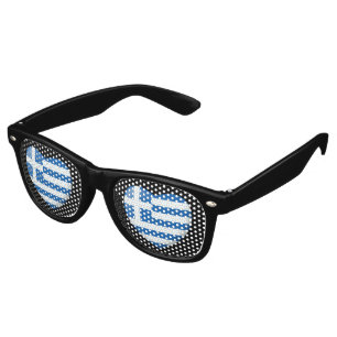 Greek Flag Heart Retro Sunglasses