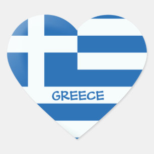 Greek Flag Heart Sticker