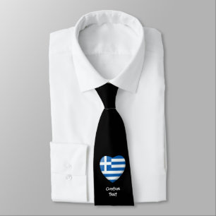 Greek Flag Heart Tie