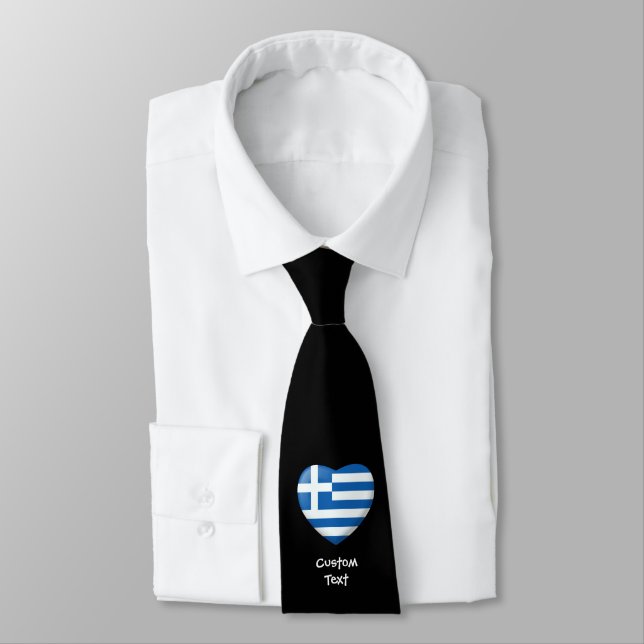 Greek Flag Heart Tie (Tied)