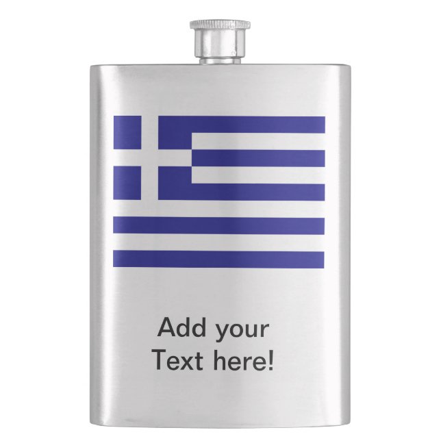 Greek Flag Hip Flask (Front)