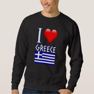 Greek Flag I Love Greece Ancient Writing Patriotic Sweatshirt