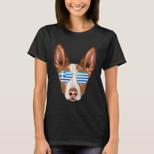 Greek Flag Ibizan Hound Dog Greece Pocket T-Shirt