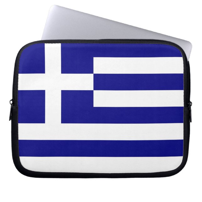 Greek Flag Laptop Sleeve (Front)