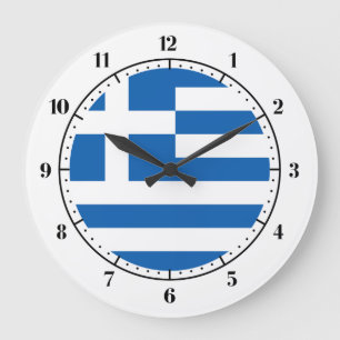Greek flag large clock
