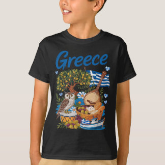 Greek Flag Outfit Idea for Kids with Hellenic T-Shirt