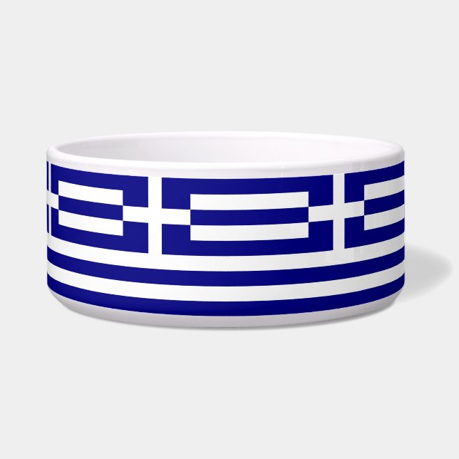Greek Flag Pet Bowl (Left)