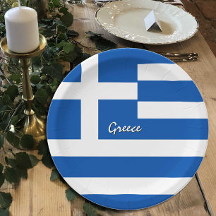 Greek Flag plates, party, sports, Greece Paper Plate