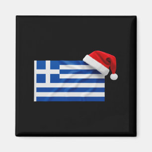 Greek Flag Santa Hat Funny Greece Christmas Holida Magnet