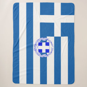 Greek flag sherpa blanket