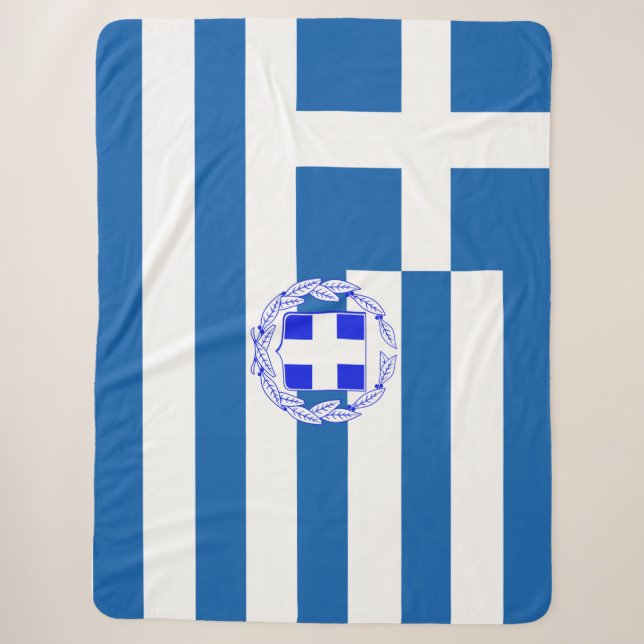 Greek flag sherpa blanket (Front)