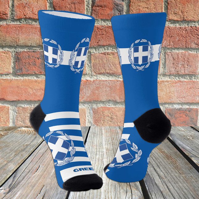 Greek Flag Socsk, Patriotic, Sustainable Greece Socks (Creator Uploaded)