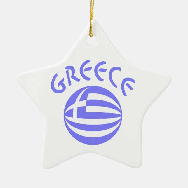 Greek Flag Sphere Ceramic Tree Decoration (Front)