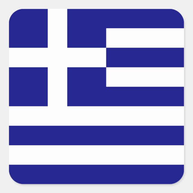 Greek Flag Square Sticker (Front)