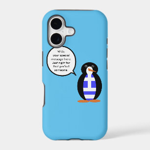 Greek Flag Talking Ms Penguin Personalised