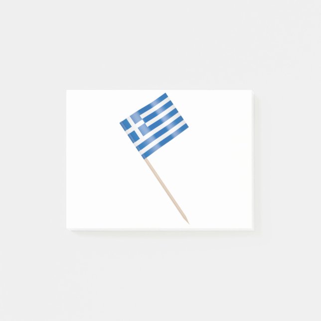 Greek flag toothpick post-it notes (Front)