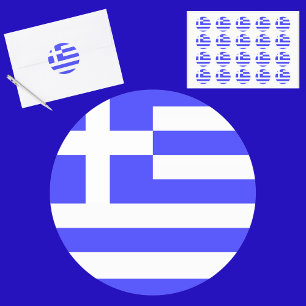 Greek Flag Total Classic Round Sticker