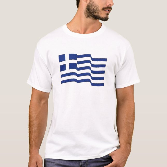 greek flag waving T-Shirt (Front)