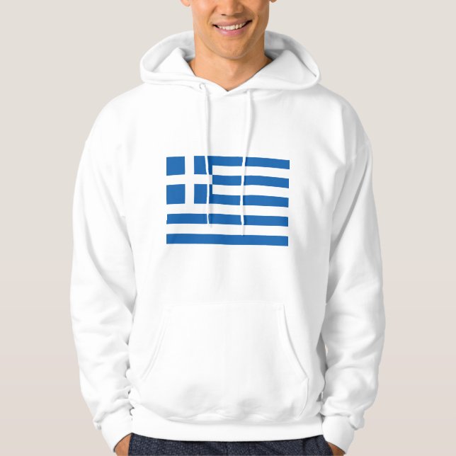 Greek Flag White Hoodie (Front)