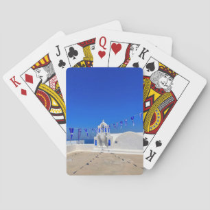 Greek Flags White Church Building Greece Playing Cards