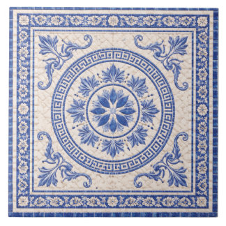 Greek Floral Medallion – Decorative Ceramic Tile