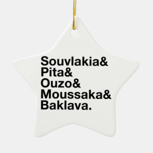 Greek Food Ampersand Ceramic Tree Decoration