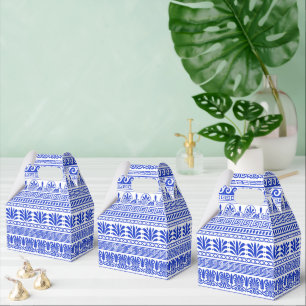 Greek Fret, Mediterranean Pattern, Blue Favour Box