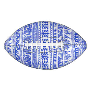 Greek Fret, Mediterranean Pattern, Blue Football