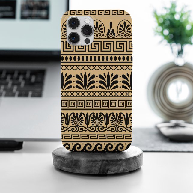 Greek Fret, Mediterranean Pattern, Brown Case-Mate iPhone Case (Creator Uploaded)