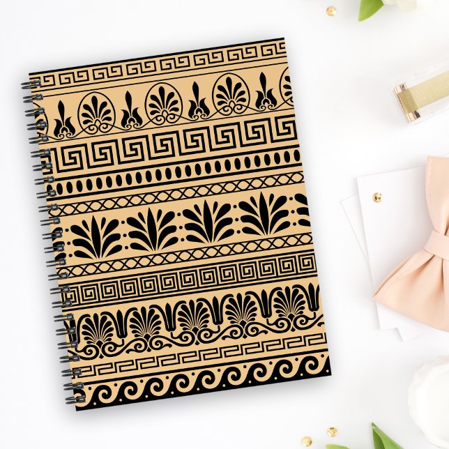 Greek Fret, Mediterranean Pattern, Brown Notebook (Creator Uploaded)