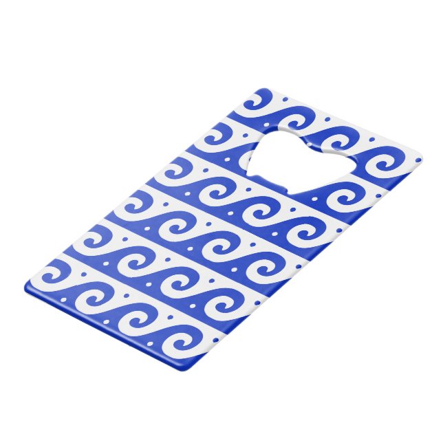 Greek Fret, Mediterranean Wave Pattern, Blue (Front Angled)