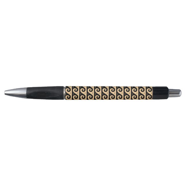 Greek Fret, Mediterranean Wave Pattern, Brown (Front)