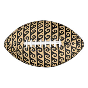 Greek Fret, Mediterranean Wave Pattern, Brown Football