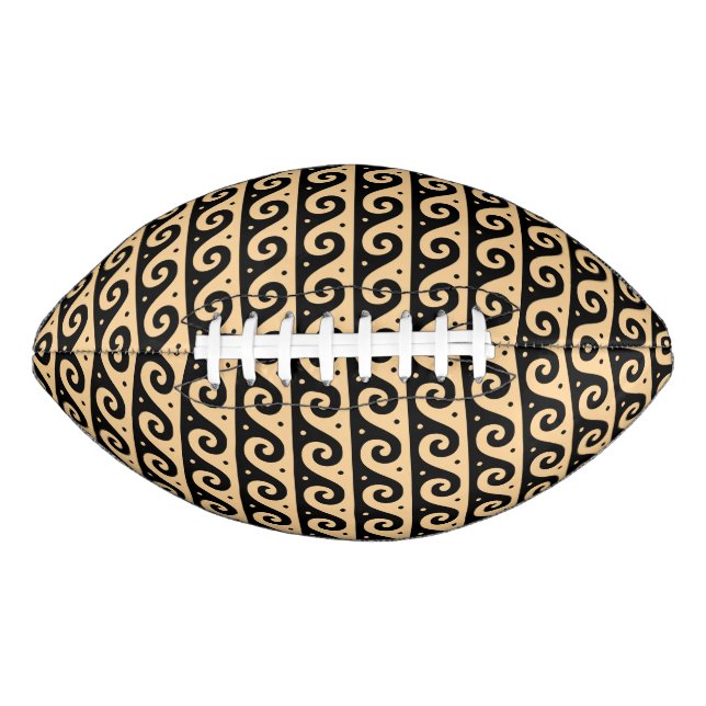 Greek Fret, Mediterranean Wave Pattern, Brown Football (Front)