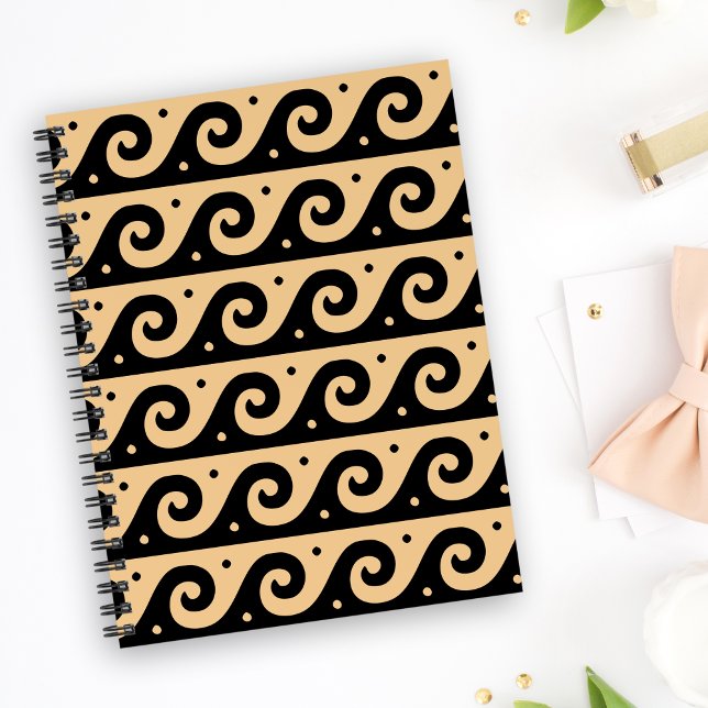 Greek Fret, Mediterranean Wave Pattern, Brown Planner (Creator Uploaded)