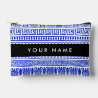 Greek Fret, Mixed Meander Key, Blue, Your Name