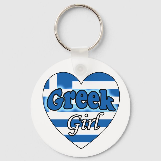 Greek Girl Sleutelhanger Key Ring (Front)