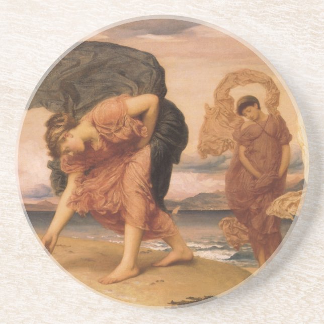 Greek Girls Picking Up Pebbles By Lord Leighton Coaster (Front)