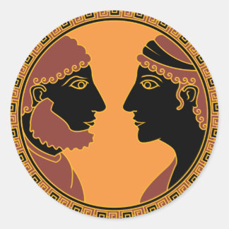 greek god and goddess classic round sticker