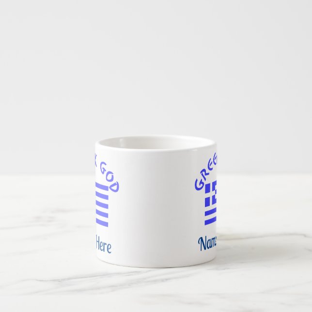 Greek God Flag of Greece Personalised  Espresso Cup (Front)