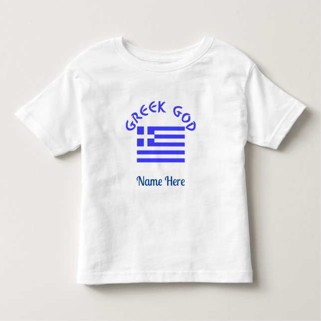 Greek God Flag of Greece Personalised Name  Toddler T-Shirt (Front)