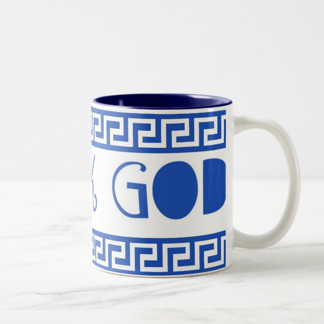 GREEK GOD GREEK KEY Two-Tone COFFEE MUG (Right)