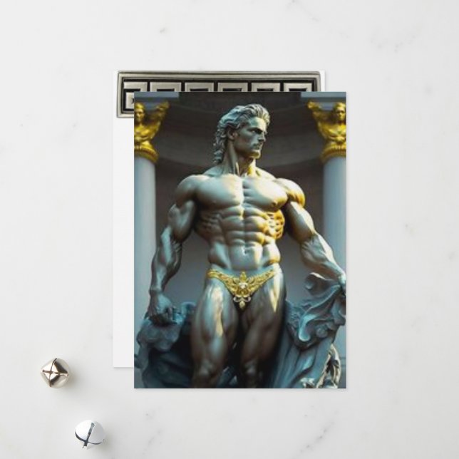 Greek God Greeting Card (Front/Back In Situ)