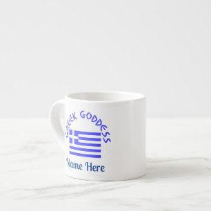 Greek Goddess and Flag of Greece Espresso Cup