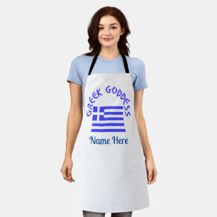 Greek Goddess and Flag of Greece Personalised Apron