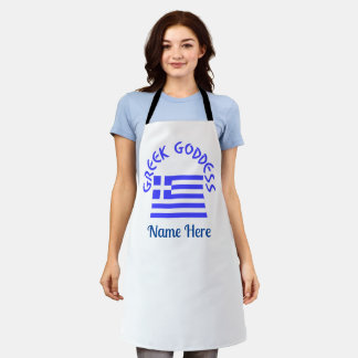 Greek Goddess and Flag of Greece Personalised  Apron